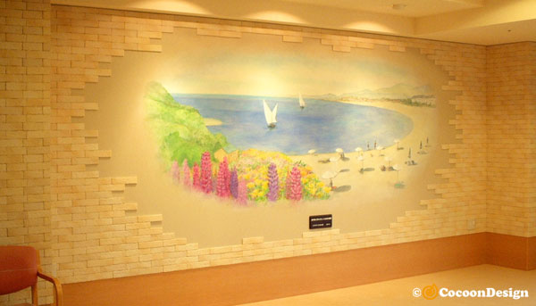 南仏リゾート海岸・Wallpainting SouthernFrance